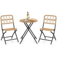 thumbnail image 2 of Costway 3 PCS Patio Bistro Set with Wicker Seat & Tabletop for Backyard, Garden, Balcony, 2 of 10