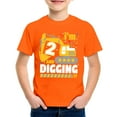 thumbnail image 4 of Huowey Girls T Shirt Top2Nd 3Rd 4Th Birthday Boy Shirt Toddler Kids T-Shirt Excavator Graphic Short Sleeve Excavator Graphic T Shirt Tee Shirts Tops,Orange,10-11 Years, 4 of 4