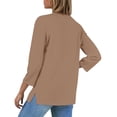 thumbnail image 4 of Women Blouses Dressy Casual 3/4 Sleeve Tee Tops Henley Neck Button Down Graphic Print Half Sleeve Tunic Shirts, 4 of 4