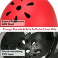 thumbnail image 5 of KAMUGO Helmets for Kids ,Kids Bike Helmet Knee Pad Elbow Pads ,Red, 5 of 6