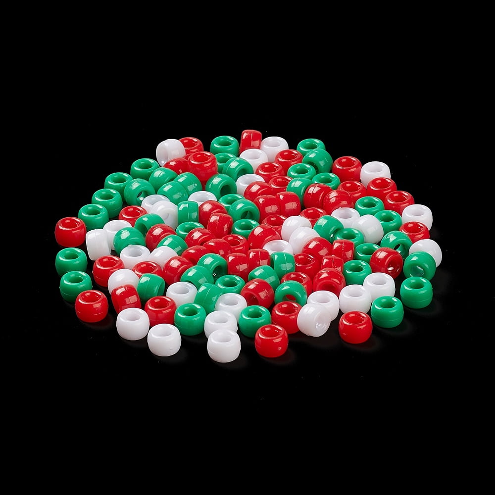 Christmas Theme Opaque Acrylic Beads Rondelle Mixed Color 9x6x6mm Hole: 3.7mm about 1900pcs/500g