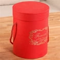 thumbnail image 7 of SPRING PARK Handheld Flower Bucket Holder Gift Packaging Paper Box Decorating Round Hot Box, 7 of 7