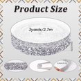 thumbnail image 2 of 3 Yards 0.59in Rhinestone Ribbon Trim Silver Ribbon Tape Bling Self Adhesive Strips Sticker Rhinestones Gem Roll, 2 of 9