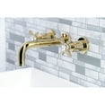 thumbnail image 2 of Kingston Brass KS8122BEX Essex Double-Handle 3-Hole Wall Mount Bathroom Faucet in Polished Brass, 2 of 8