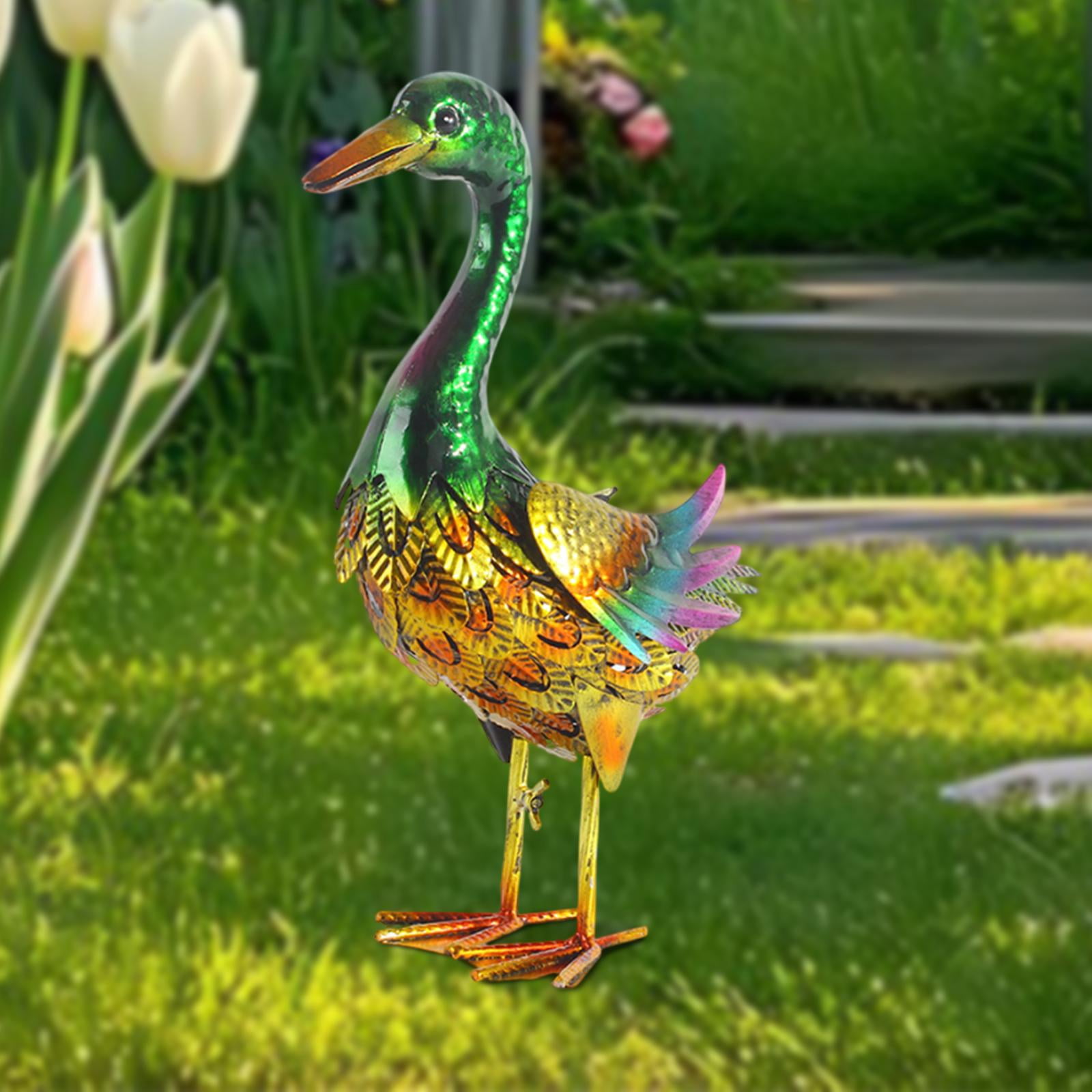 colaxi Standing Duck Statue Inner Help Outdoors Outdoors Outdoor Decorative Decorative Iron Art Figure Garden Sculpture for Pool Lawn Outside The Roof