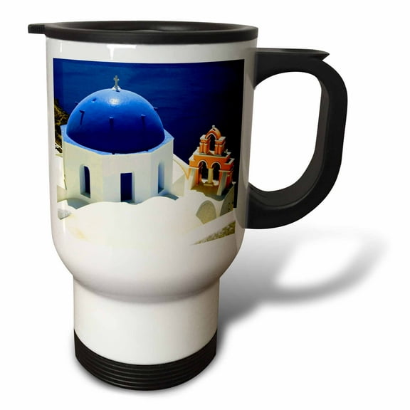 3drose, Greece. Santorini. Ocean., 14oz Stainless Steel Travel Mug