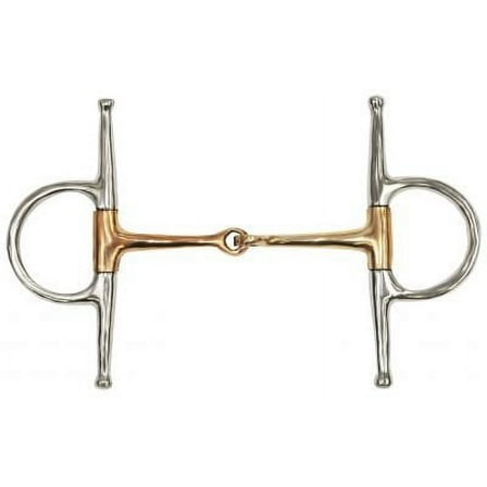 Showman Stainless Steel Full Cheek Snaffle Bit w/ 5" Copper Broken Mouth