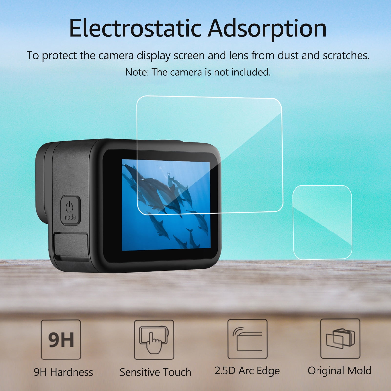 Fits GoPro Hero 9 Tempered Glass H9 Lcd Screen and Lens Protector 