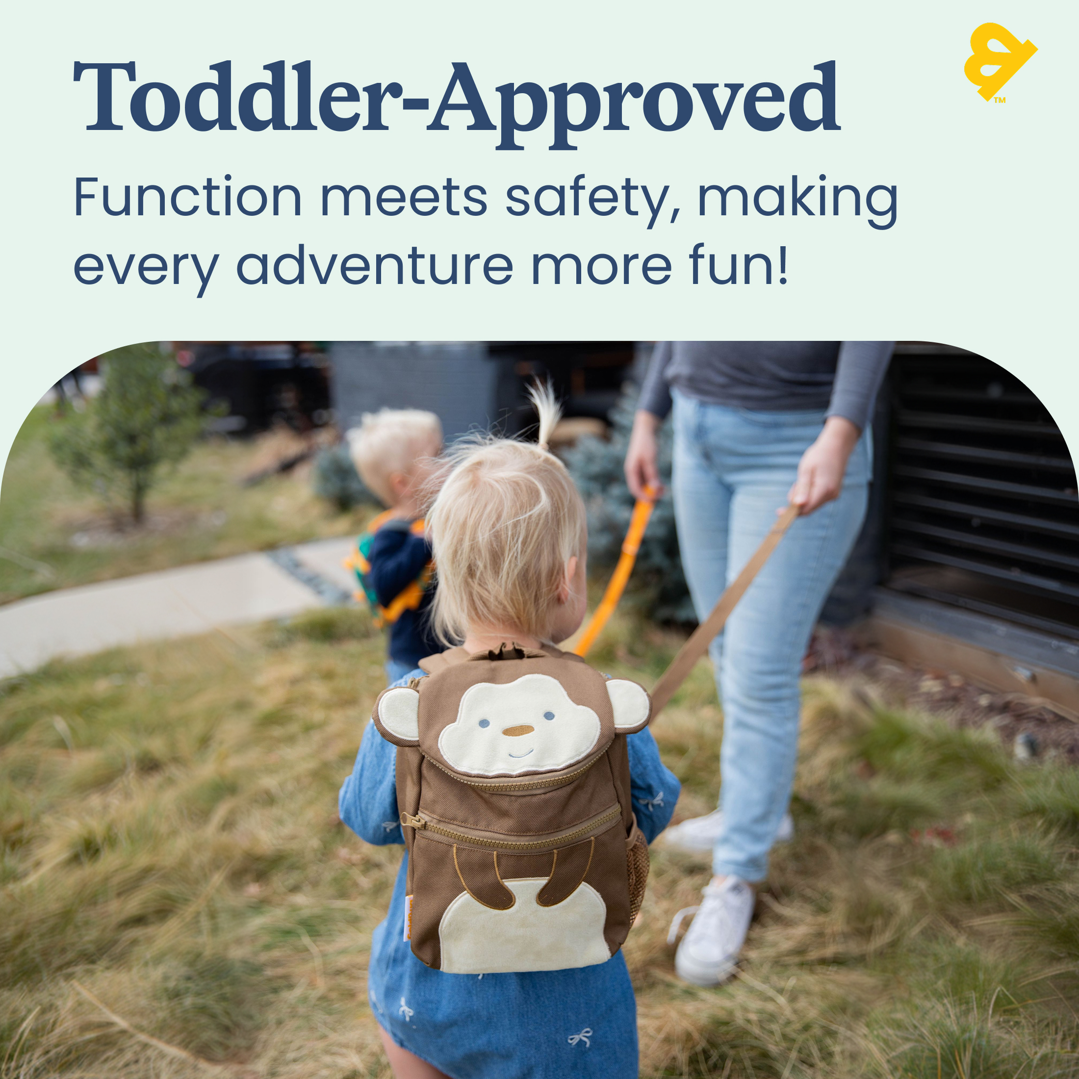 GoldBug Safety Harness Backpack with Removable Tether, Monkey photo 2