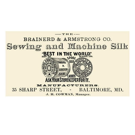 Brainerd and Armstrong Co. Sewing and Machine Silk Print Wall (Best Sewing Machine For Silk)