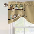 thumbnail image 4 of Cute Owls Harmony Tie Up Valance Curtains for Windows, Kitchen Curtains Window Treatments, Japanese Cartoon Branch Brown Short Window Shades Valances for Bedroom Bathroom Cafe 54"x18", 4 of 8