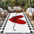 thumbnail image 3 of Outdoor Rug 6x9 ft Valentines Day Farmhouse Decor Waterproof Outdoor Patio Rug Mat Non Slip Outside Area Carpet for RV,Camping,Porch,Deck,Pool,Balconybackyard,Red Hearts Love Letter Buffalo Plaid, 3 of 9