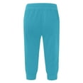 thumbnail image 4 of Huresd Men's Cotton Casual Shorts 3/4 Jogger Capri Pants Breathable Below Knee Short Pants with Three Pockets Light Blue M, 4 of 4