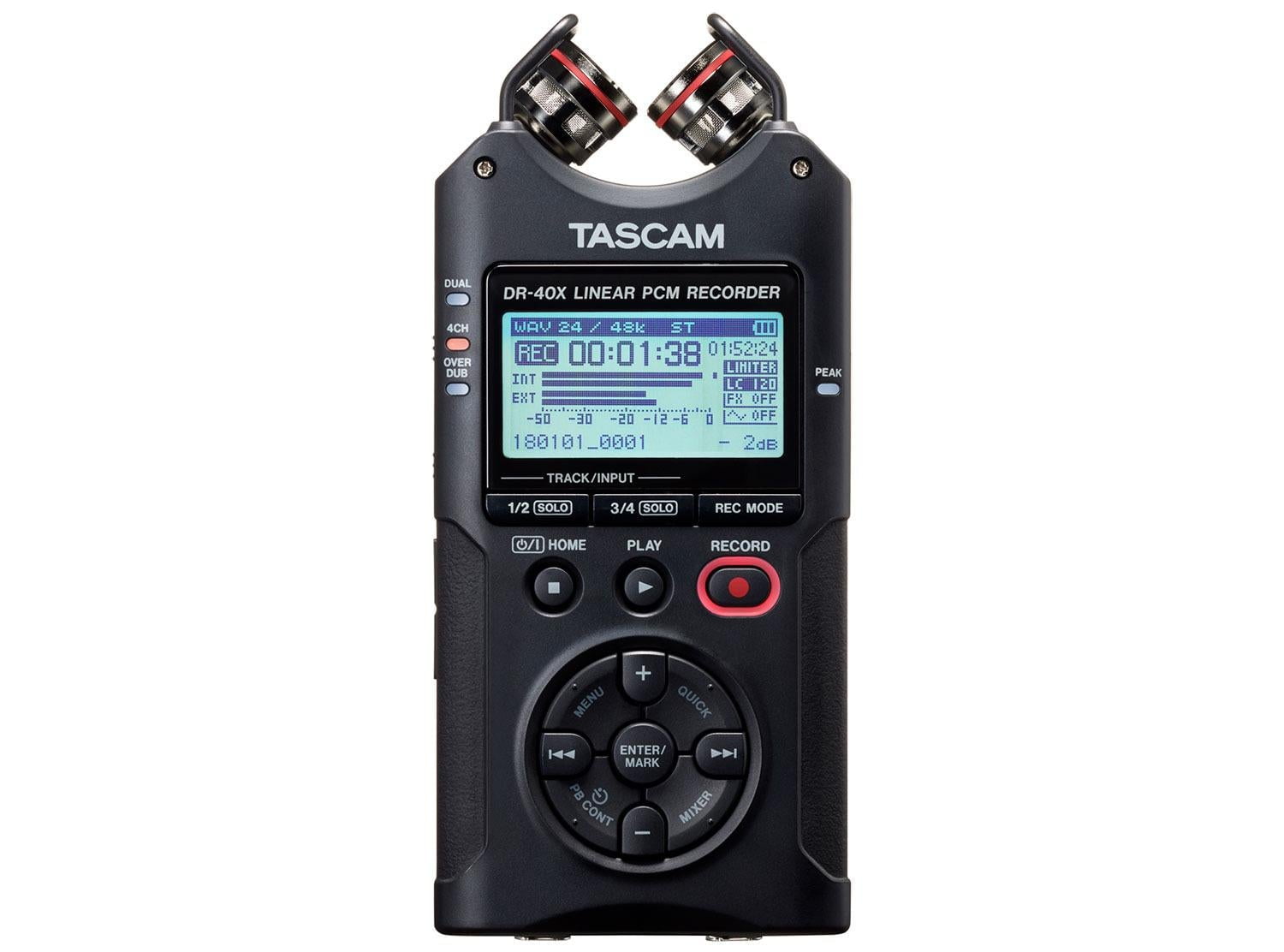 Tascam DR-40X Portable Handheld Four Track Recorder and USB Audio Interface