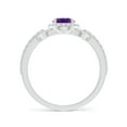 thumbnail image 2 of ANGARA Natural 0.7 Ct. Amethyst with Diamond Classic Ring in 14K White Gold for Women (Ring Size: 12), 2 of 9