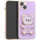 thumbnail image 1 of Funda para iPhone 12 Pro con soporte oculto de oso, suave TPU, a prueba de golpes, con soporte de oso 3D y protección para cámara, para mujeres y niñas, color morado, 1 of 6