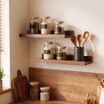thumbnail image 5 of Miwamany Wall Mounted Display Shelf, Decorative Storage Rack, 12 Inch Wooden Floating Shelves for Living Room Bedroom, No Nail Glue Installation, 5 of 6