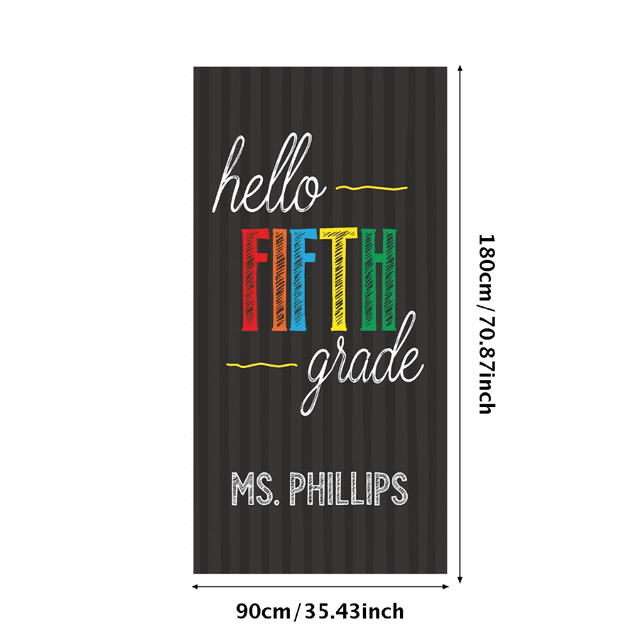 Colorful Theme Classroom Banner Hello Fifth Grade Educational for School Decoration Student Welcome