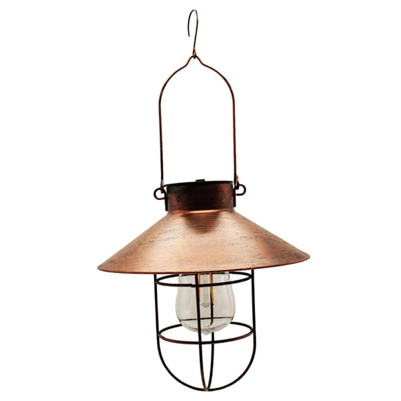 1 lámpara de farol solar vintage colgante de metal para jardín con multi