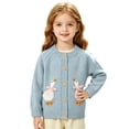 thumbnail image 5 of Baby Girl Cardigan Sweater Toddler 𝐅loral/𝐂artoon Button down Long Sleeve Knit Outfits Cute Fall Winter Clothes Knitted Coats, 5 of 5