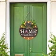 thumbnail image 5 of Interchangeable Welcome Sign for Front Door with 14 Changeable Icons, Farmhouse Front Porch Decor Rustic Wooden Wall Sign with 12 LED Lights, Outdoor Seasonal Welcome Home Decorations (Wood home1), 5 of 8