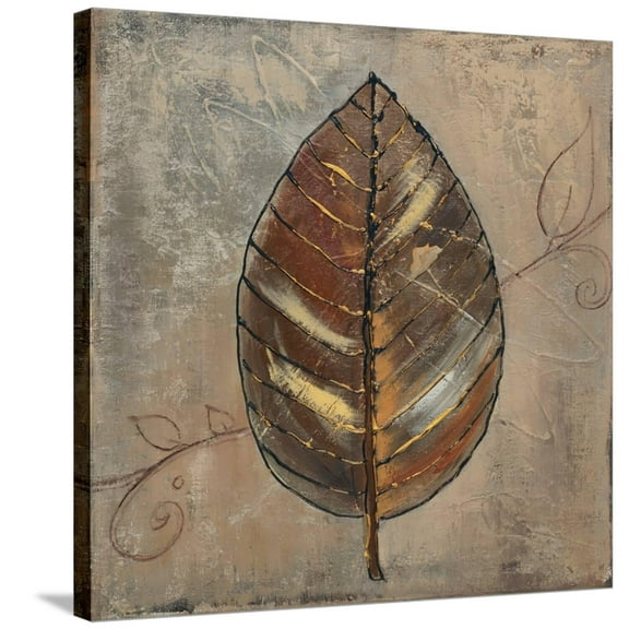 Art.com New Leaf VIII (taupe) Stretched Canvas Print Wall Art by Patricia Pinto, 30" x 30"