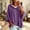 Purple, variant on Pullover Sweaters for Women Hooded Side Slit Ribbed 3/4 Batwing Sleeve Sweaters Soft Ribbed Knitted Drawstring Sweatshirts Trendy Sweatshirts Daily Office Work Travel Outfits, Black L