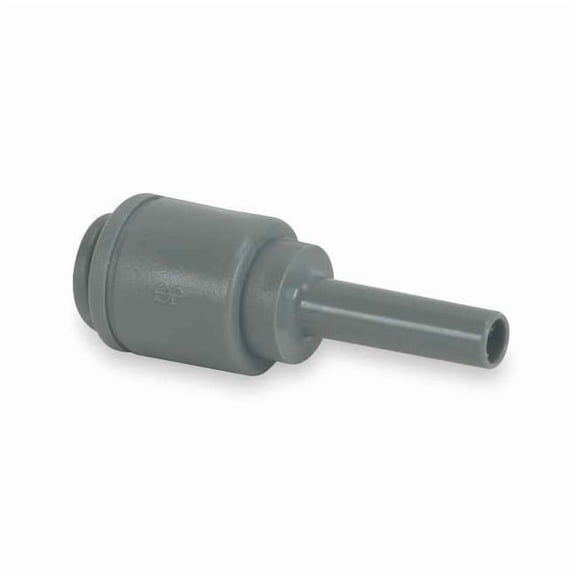Push-Fit Adapter Fitting, 1/4 in Tube Size, Acetal, Gray, 10 PK