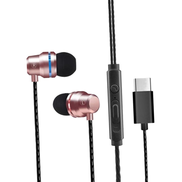 Auriculares USB C con cable estéreo HiFi con micrófono y función de aislamiento de ruido Sunnimix Auricular con control de volumen tipo C