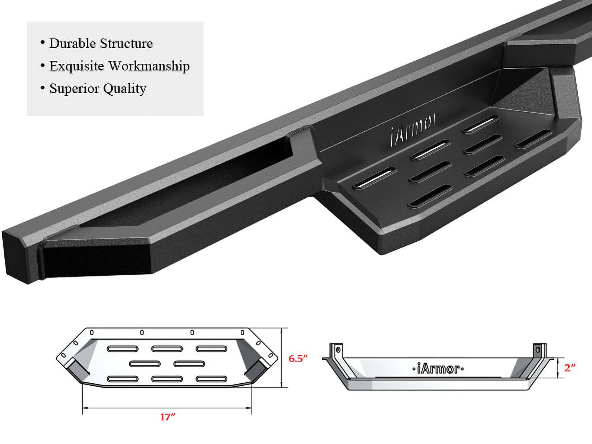 APS 304 Stainless Steel 6.5in Nerf Bars Pocket Steps Square Tube Rocker Guards Compatible with Chevy Suburban GMC Yukon XL Avalanche 05-20