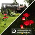 thumbnail image 4 of FloreceBien - Luces solares para jardín, luces LED con forma de rosa, luces solares con forma de rosa y 5 rosas, impermeables, para jardín, patio y decoración navideña, 4 of 8