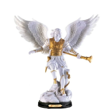 The Bradford Exchange Archangels, Holy Protectors Sculpture Collection Issue #2: 'St. Gabriel: Messenger' by Cold-Cast Marble Sculpture with Hand-Painted Metallic Accents by Master Artisans 10-Inches