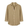 thumbnail image 5 of Asxite Mens Plus Size Tops Fall Solid Cotton Linen Button Down Long Sleeve Shirts, 5 of 5