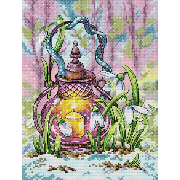Punto de cruz completo 14CT hilo de algodón DIY farol impreso bordado Kits Decoración