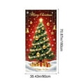 thumbnail image 3 of Cinvoph Christmas Door Cover Xmas Tree Hanging Banner, Party Supplies & Holiday Decor for Home, Office, Indoor Outdoor Durable Front Porch Entry Door Decor 35"x72", 3 of 6