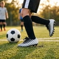 thumbnail image 4 of Vizari Bolt Firm Ground Soccer Cleats for Kids – Durable, Comfortable, and Stylish Boys and Girls Soccer Shoes with Traction - Black/White/Silver, 2.5, 4 of 5