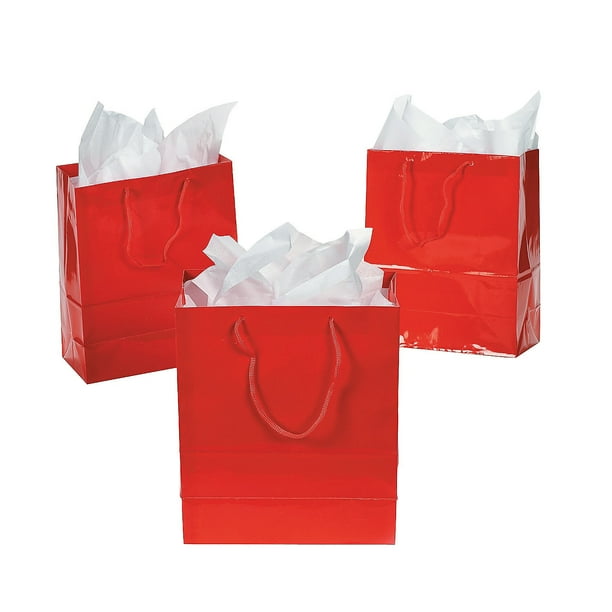 Small Red Gift Bags Party Supplies 12 Pieces
