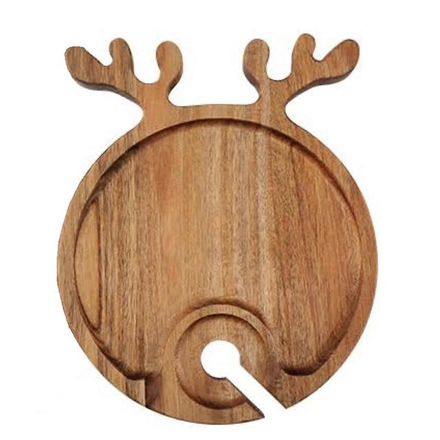 Wooden Pallet Christmas Cooked Steak Tray Outdoor Picnic Wine Glasses & Wine Holders Tray Fruit Steak Plate
