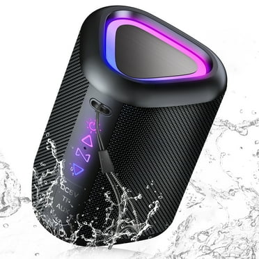 Portable Bluetooth Speaker with Lights, Powerful Crystal Clear Sound, IPX7 Waterproof, All Day Playtime, AUX&TF-Card Input, Bluetooth 5.3, TWS Paring, Small Wireless Speaker for Outdoor, Gift Ideas