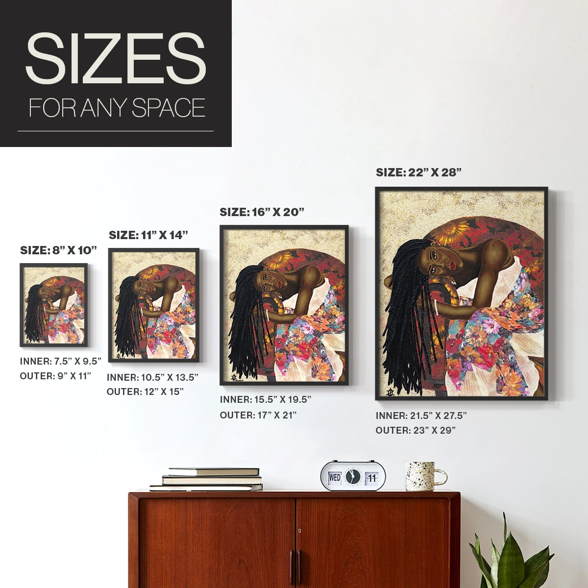 Woman Strong III Framed Print - Solid Wood in Single Picture Frame Solid Wood 2 Framed Print