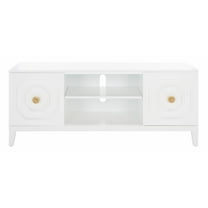 SAFAVIEH Riya Contemporary 2 Door 1 Shelf Media Stand, White (54 in. W x 15.5 in. D x 22 in. H)