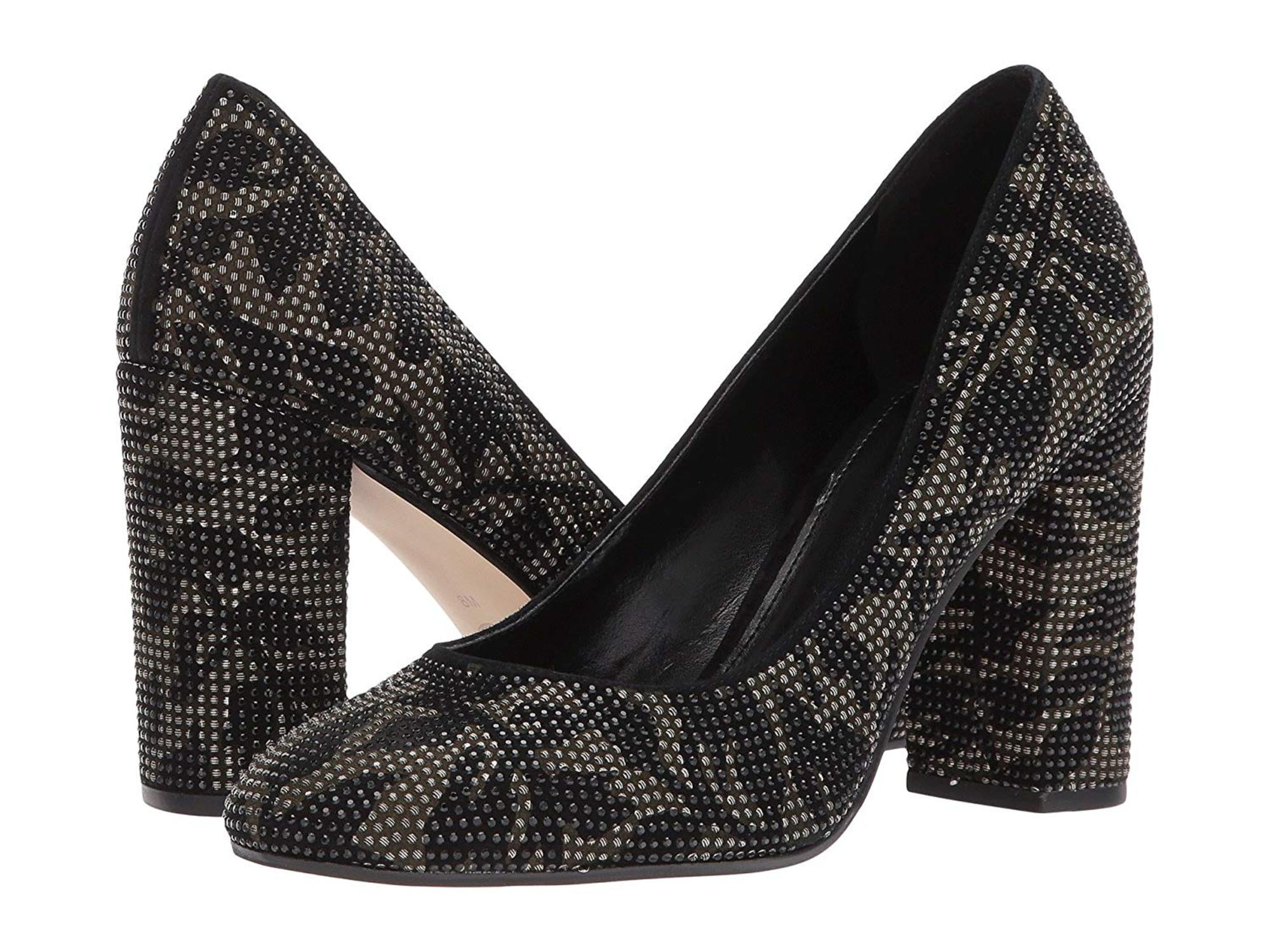 Michael Michael Kors Womens Jamie BlockHeel Pump Leather Round Toe