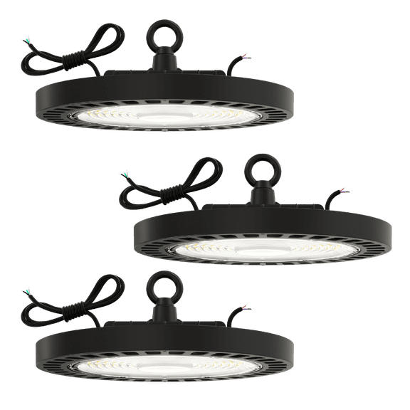 Sunco UFO LED High Bay Light, Lighting for Warehouse, 5000K Daylight, 150W, 21000 LM, 100-277V, Dimmable 0-10V, IP65 Waterproof, Super Bright, UL 3 Pack