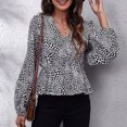 thumbnail image 4 of ICHUANYI Clearance Fashion Women Elegant Sexy Casual Long Sleeve Chiffon Shirt Tops Blouse(Black, M) ICHUANYI WER2023081503883, 4 of 9