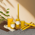 thumbnail image 5 of Pure Beeswax Pillar Candles Set of 2, Size 2"x4", 40 Hour Burn Time Each,80 Hours for Set, Unscented Candles, Yellow(Raw), 5 of 6