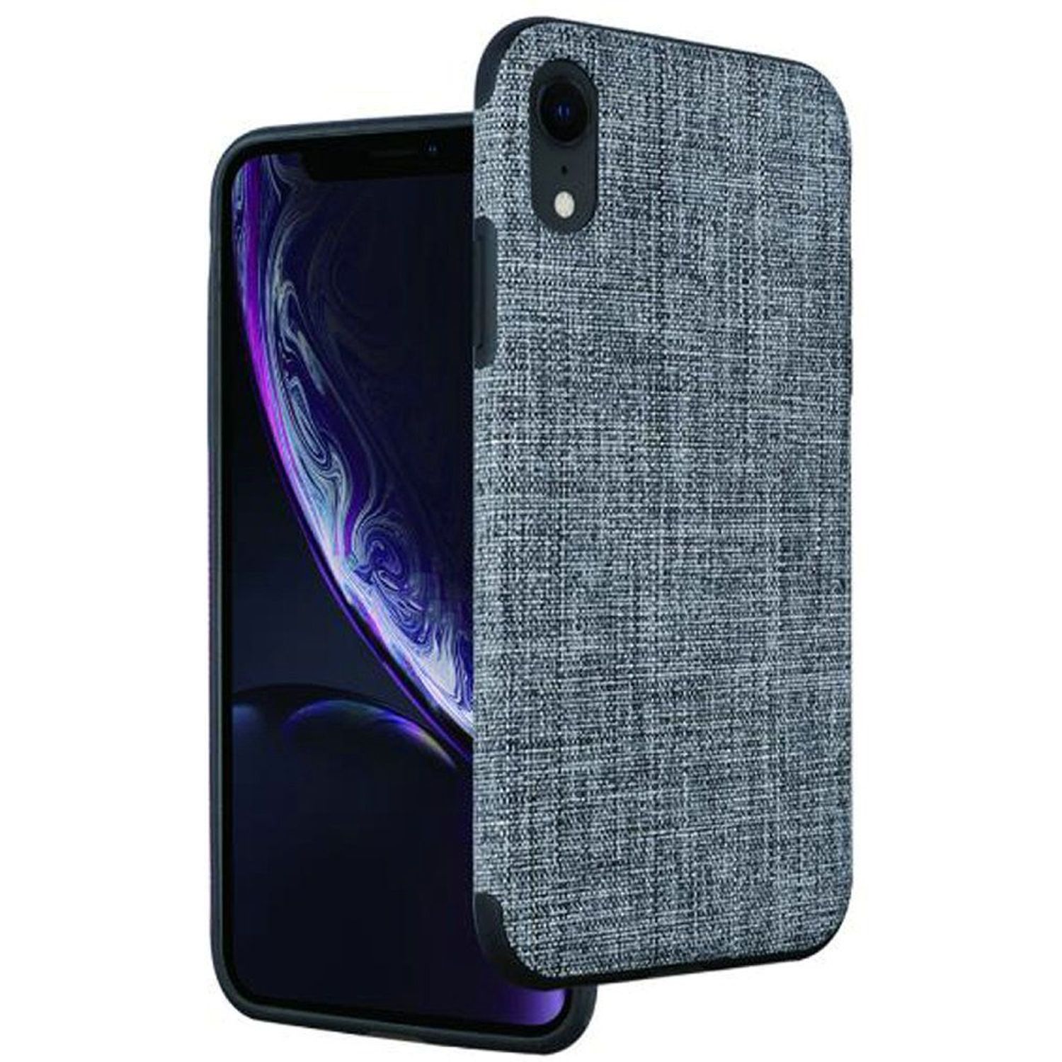 iPhone XR Case by Insten NonSlip Fabric Hard Plastic/Soft TPU Rubber