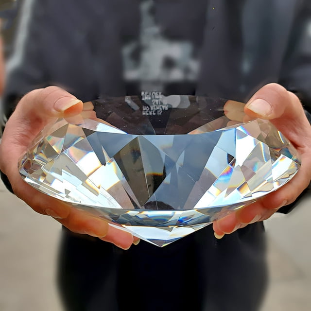 Diamante de cristal transparente blanco de 10 mm a 200 mm, punto de simulación de diamante, joyería de cristal de Pujiang