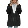 thumbnail image 1 of Chaqueta De Lana Larga para Mujer con Capucha Tallas Grandes Manga Larga Abrigo De Felpa Esponjosa Chaqueta De Lana De Peluche Cálida Sudadera con Capucha De Invierno Cárdigan (2XL), 1 of 5