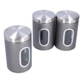 thumbnail image 6 of 3Pcs Storage Jar Stainless Steel Food Tea Nut Container with Window Durable and Large Capacity for KitchenGrey, 6 of 8