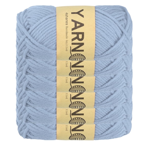 Uxcell 6Pcs Crocheting Yarn, 2mm Gray 100% Acrylic Yarn 150 g/5.3 oz Sport Weight Yarns Bulk Soft and Fluffy Yarns for Knitting DIY Crochet Crafts Blankets Gift,328 Yards Total